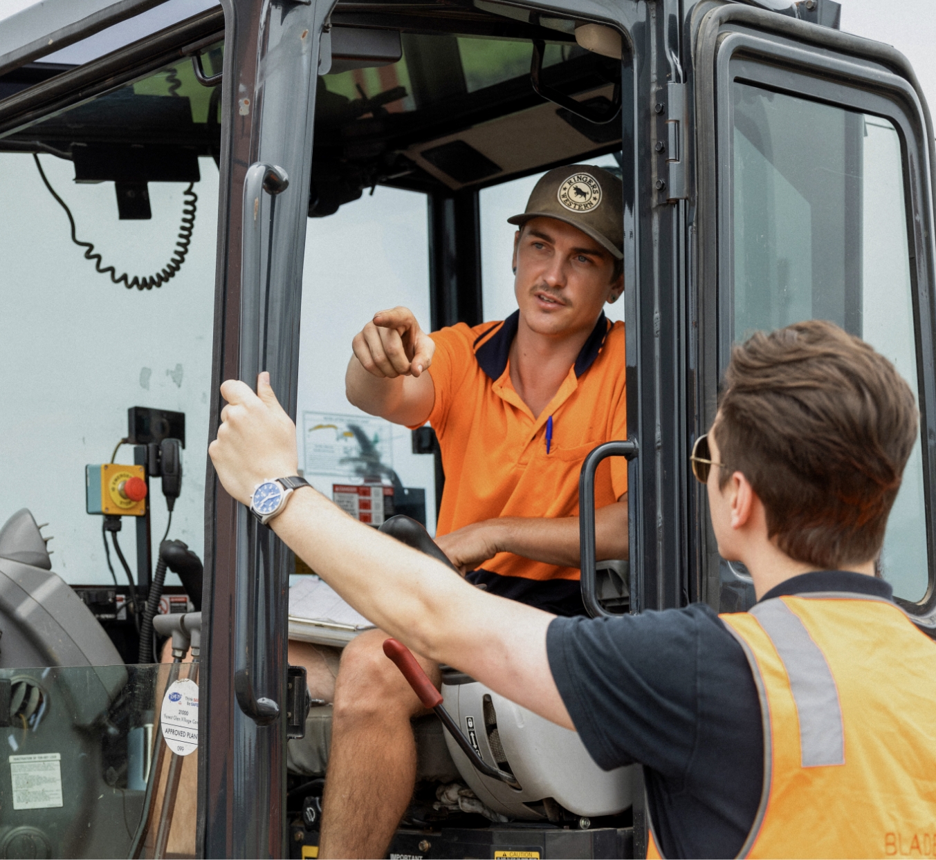 Screw pile installer with engineer