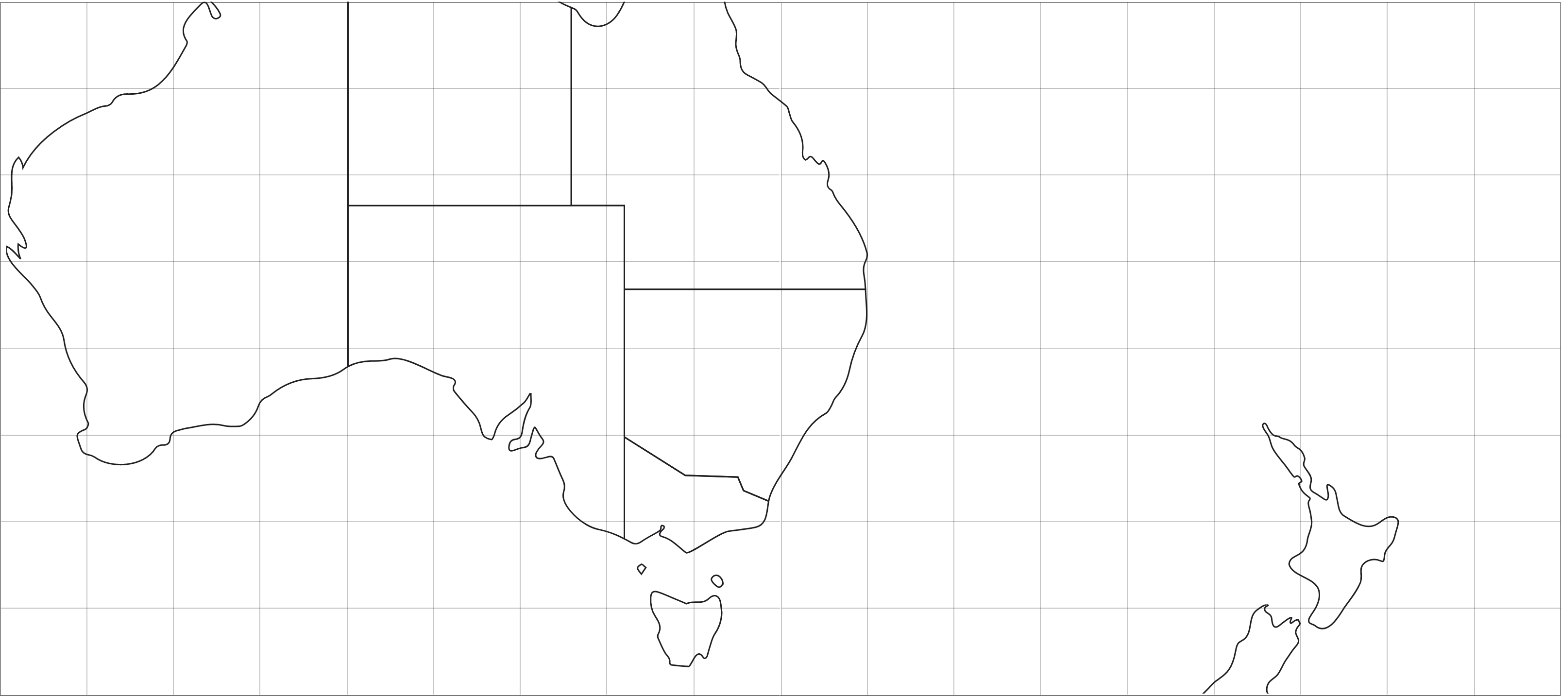 Map of Australia and New Zealand