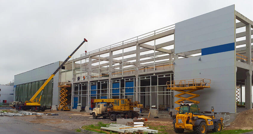screw piles used in warehouse construction foundations
